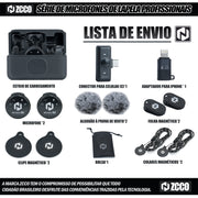 Micrófono Inalámbrico Doble con Reducción de Ruido Magnético Zcco J6